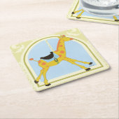 回転木馬キリンbyジューンエリカヴェス スクエアペーパーコースター (アングル)
