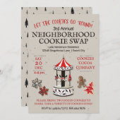 回転木馬クリスマスクッキースワップ 招待状 (正面/裏面)