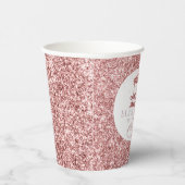 回転木馬グリッターパーソナライズされた第1誕生日 紙コップ (右)