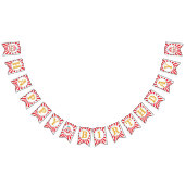 回転木馬サーカスカーニバルハッピーバースデーバナー バンティングフラッグ (全)