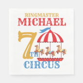 回転木馬サーカスカーニバルバースデーパーティナプキンズ スタンダードランチョンナプキン (正面)