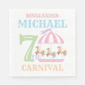 回転木馬サーカスカーニバルバースデーパーティナプキンズ スタンダードランチョンナプキン (正面)