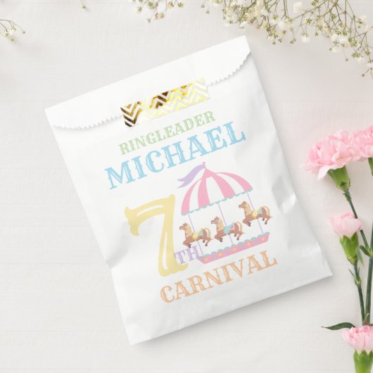 回転木馬サーカスカーニバル誕生日パーティーフェイスバッグ フェイバーバッグ (封をした状態)