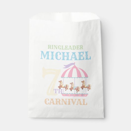 回転木馬サーカスカーニバル誕生日パーティーフェイスバッグ フェイバーバッグ (正面)