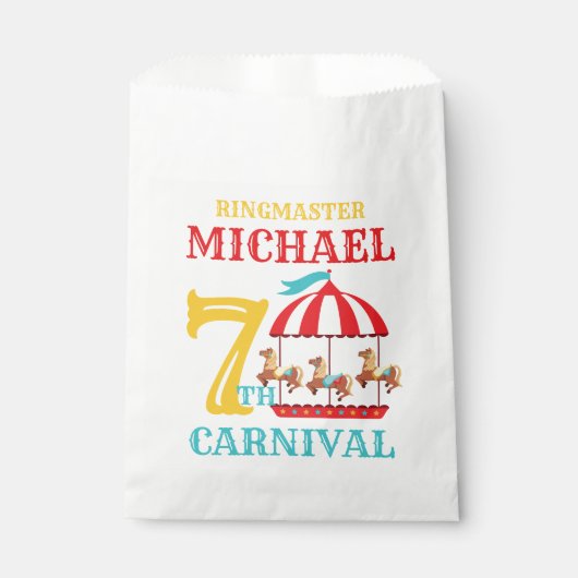 回転木馬サーカスカーニバル誕生日パーティーフェイスバッグ フェイバーバッグ (正面)
