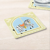回転木馬ゼブラバイジューンエリカヴェス スクエアペーパーコースター (アングル)