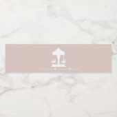 回転木馬ソフトピンクフローラ パーソナライズされた ペットボトルラベル (シングルラベル)