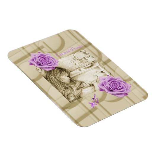 回転木馬ドリームスヴィンテージパープルバラフォトマグネット マグネット (右側)