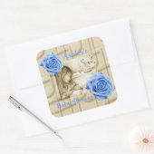 回転木馬ドリームズブルーバラミュージックスクエアステッカー スクエアシール (封筒)