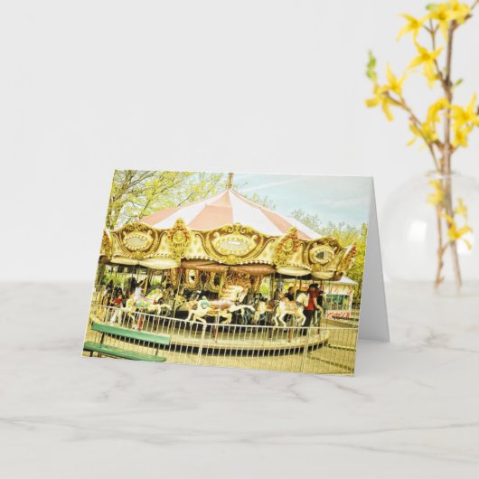 回転木馬ノートカード カード (黄色い花)