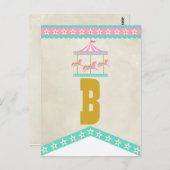 回転木馬バースデーパーティペナントバンティング ポストカード (正面/裏面)