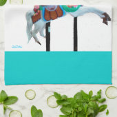 回転木馬パーソナライズされた手拭 キッチンタオル (折り畳み)