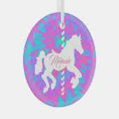 回転木馬パーソナライズされた馬 ガラスオーナメント (正面右)
