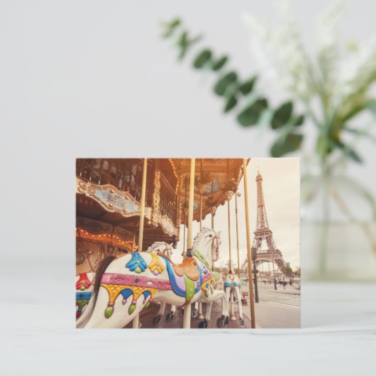 回転木馬フェイシングザエッフェルタワー |パリ（フランス） ポストカード (スタンド正面)