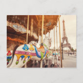 回転木馬フェイシングザエッフェルタワー |パリ（フランス） ポストカード (正面)