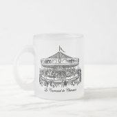 回転木馬フランスのウマのアパレルとギフト フロストグラスマグカップ (左)