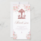 回転木馬フローラグリッター誕生日 サンキューカード (正面)