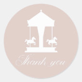 回転木馬フローラソフトピンクありがとう ラウンドシール (正面)