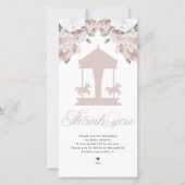 回転木馬フローラソフトピンクベビーシャワー サンキューカード (正面)