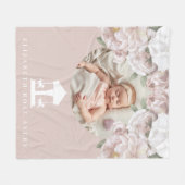 回転木馬フローラソフトピンク写真 フリースブランケット (正面(横))