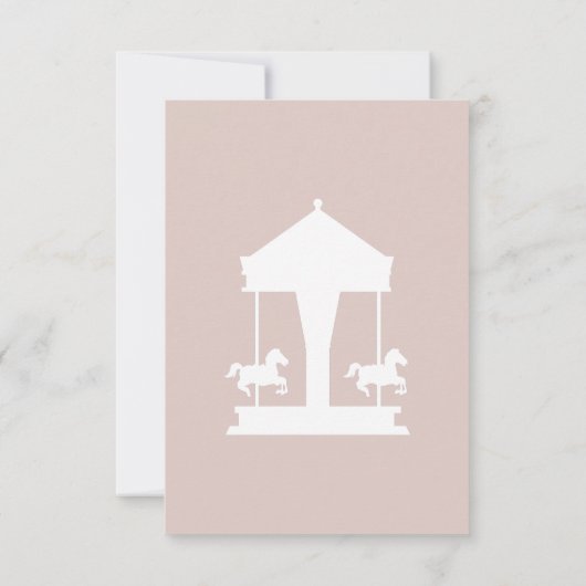 回転木馬フローラソフトピンク誕生日 サンキューカード (裏面)