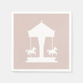 回転木馬フローラソフトピンク スタンダードカクテルナプキン (正面)