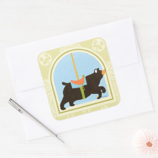 回転木馬ベアーバイジューンエリカヴェス スクエアシール (封筒)