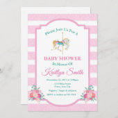 回転木馬ベビーシャワー招待状メリーゴーラウンド 招待状 (正面/裏面)