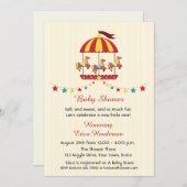 回転木馬ベビーシャワー 招待状 (正面/裏面)