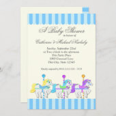 回転木馬ベビーシャワー 招待状 (正面/裏面)