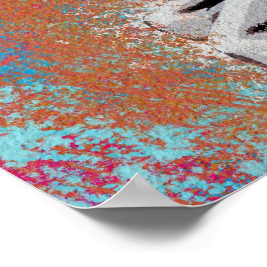 回転木馬ホースのポスター – アカラフルートメリープリント ポスター (角)