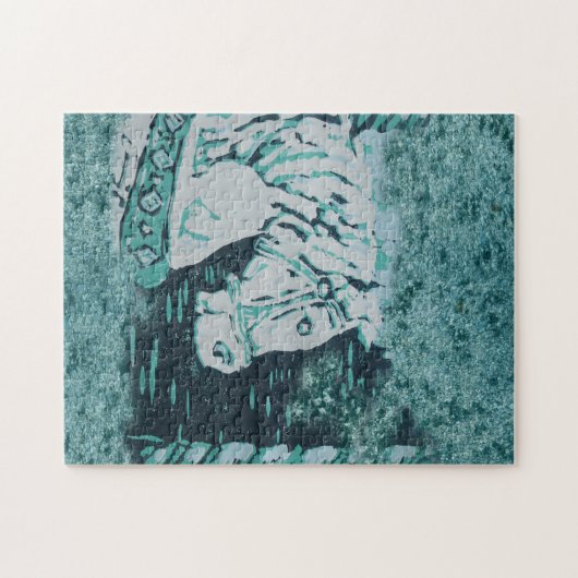 回転木馬ホースアクアマリンパズルジグソー ジグソーパズル (横)