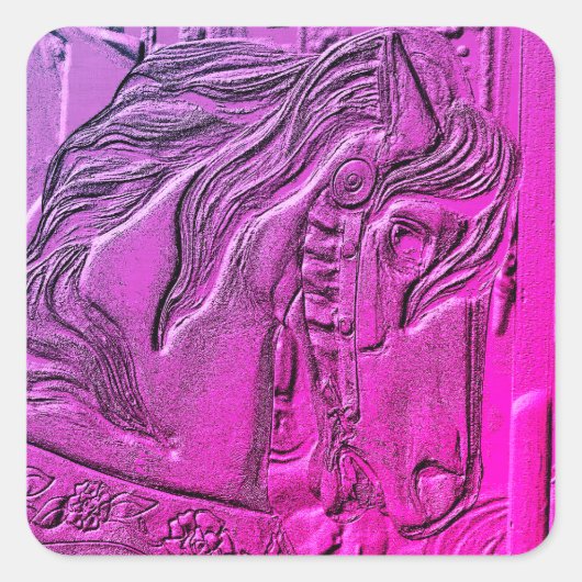 回転木馬ホースアート スクエアシール (正面)