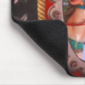 回転木馬ホースイン鏡白黒 マウスパッド (コーナー)