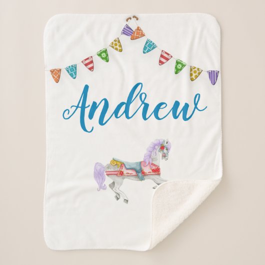 回転木馬ホースカスタムテンプレート シェルパブランケット (正面)