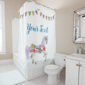 回転木馬ホースカスタムテンプレート シャワーカーテン (インサイチュ)