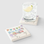 回転木馬ホースカスタムテンプレート ストーンコースター (横)