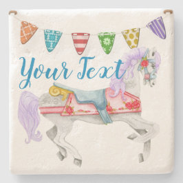 回転木馬ホースカスタムテンプレート ストーンコースター