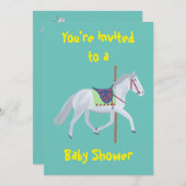 回転木馬ホースカスタムベビーシャワー招待状 招待状 (正面/裏面)