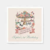 回転木馬ホースカーニバルバースデーパーティー スタンダードカクテルナプキン (正面)