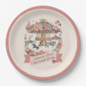 回転木馬ホースカーニバルバースデーパーティー ペーパープレート (正面)