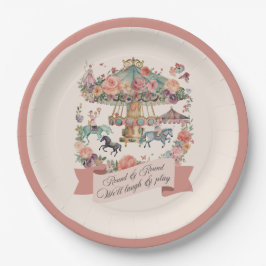 回転木馬ホースカーニバルバースデーパーティー ペーパープレート