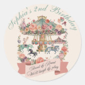 回転木馬ホースカーニバルバースデーパーティー ラウンドシール (正面)