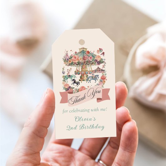 回転木馬ホースカーニバル誕生日サンキューユー ギフトタグ