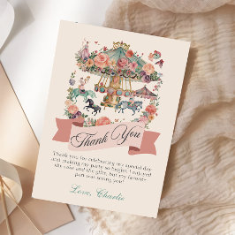 回転木馬ホースカーニバル誕生日 サンキューカード