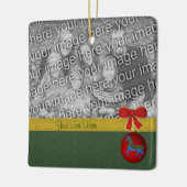 回転木馬ホースクリスマスホリデーフォト セラミックオーナメント (左)