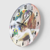 回転木馬ホースクローズアップ ラージ壁時計 (傾斜)