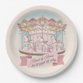 回転木馬ホースサーカスカーニバルバースデーパーティー ペーパープレート