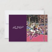 回転木馬ホースパープルカーニバル結婚式RSVPカード 出欠カード (裏面)