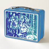 回転木馬ホースブルー メタルランチボックス (裏面)